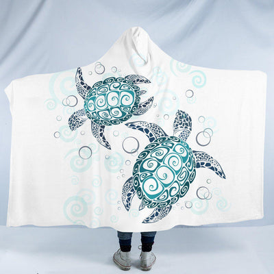 The Sea Turtle Twist Cozy Hooded Blanket