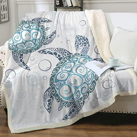 The Sea Turtle Twist Soft Sherpa Blanket - Main Image