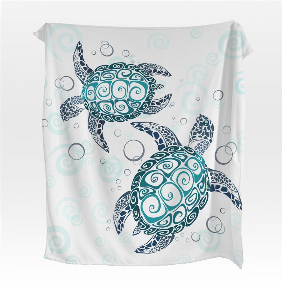 The Sea Turtle Twist Soft Sherpa Blanket