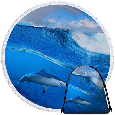 The Sharks Round Sand-Free Towel