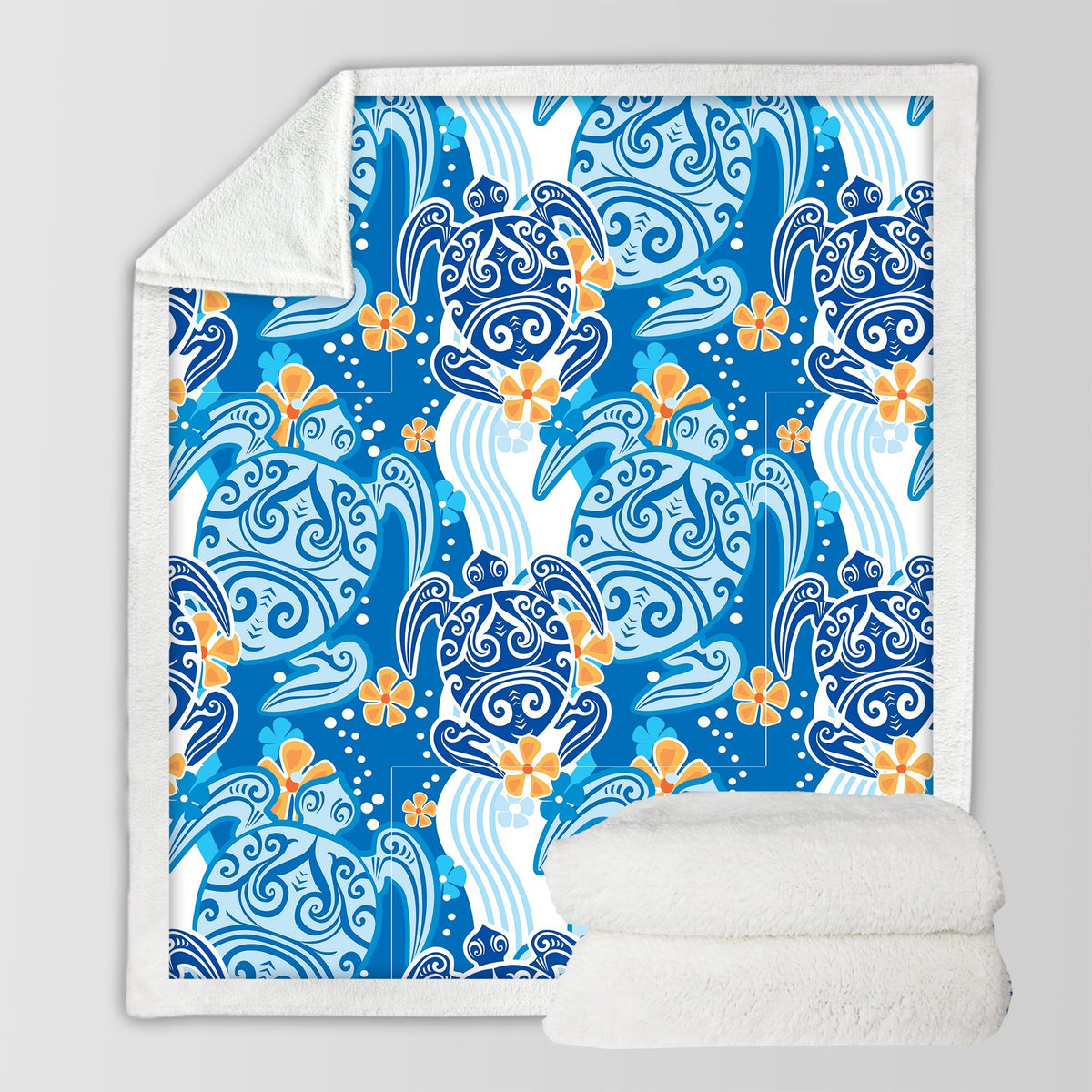 The Turtle Tribe Soft Sherpa Blanket