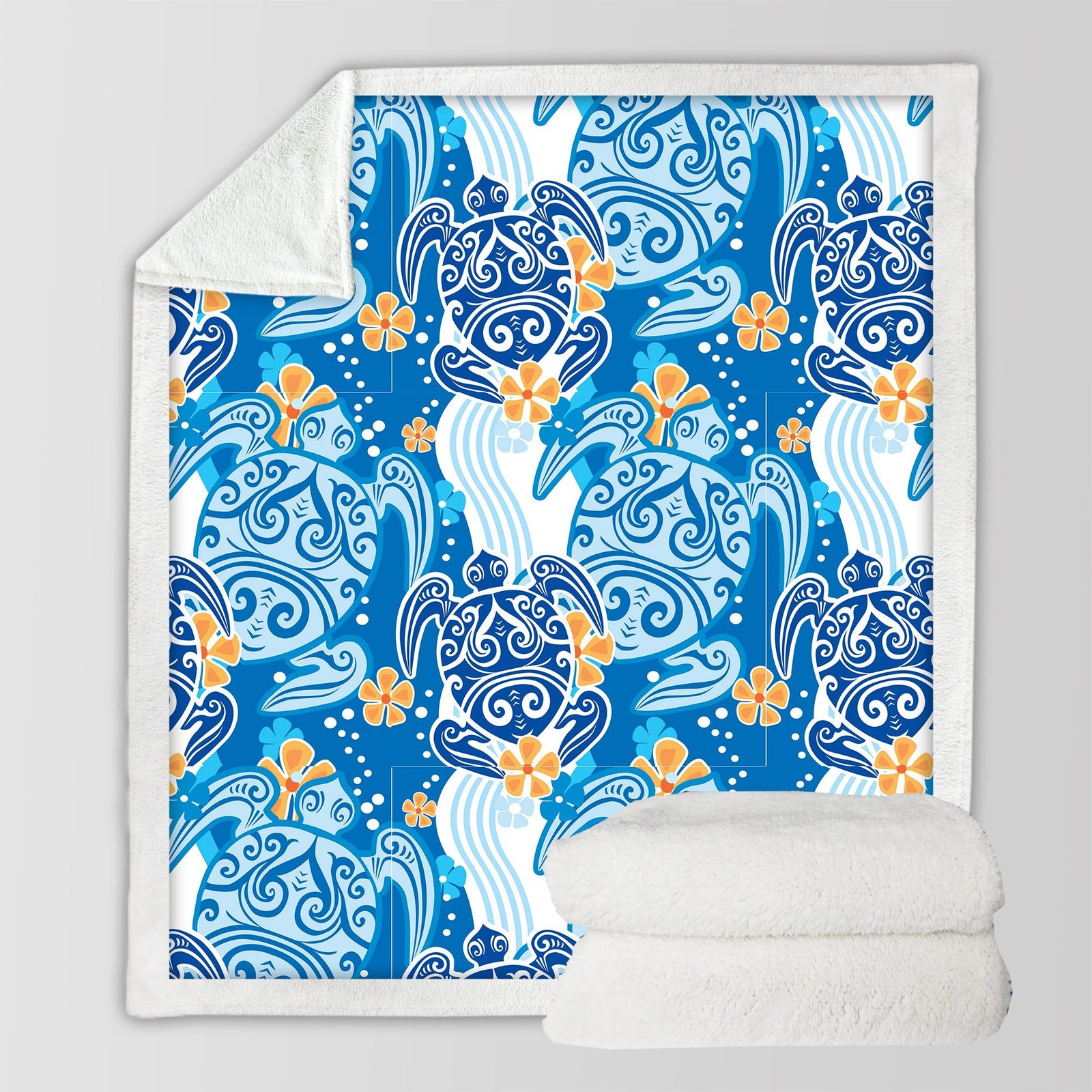 The Turtle Tribe Soft Sherpa Blanket