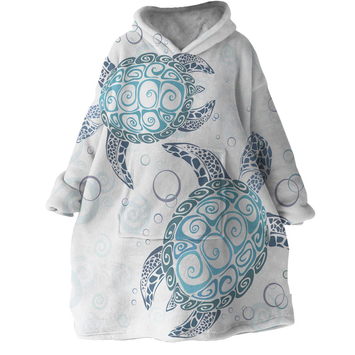 Wearable Blanket Hoodie - The Sea Turtle Twist by Coastal Passion