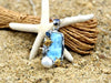 Three Sea Turtles with Larimar, Blue Topaz and Pearl Beach Pendant - Only One Piece Created