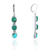 Triple Oval Turquoise comp Sterling Silver Lever Back Earrings