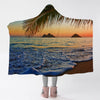 Tropical Sunset Cozy Hooded Blanket