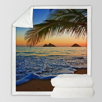 Tropical Sunset Soft Sherpa Blanket