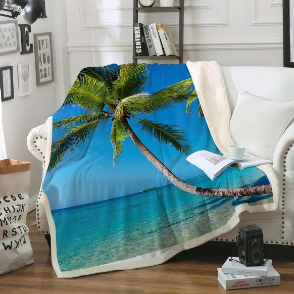 Tropical Escape Soft Sherpa Blanket
