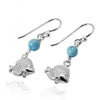 Tropical Fish Earrings with Larimar