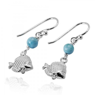 Tropical Fish Earrings with Larimar