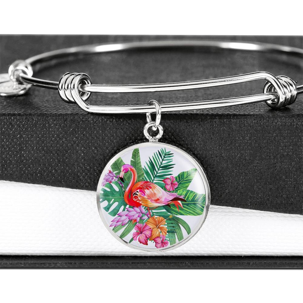 Tropical Flamingo Bangle Bracelet