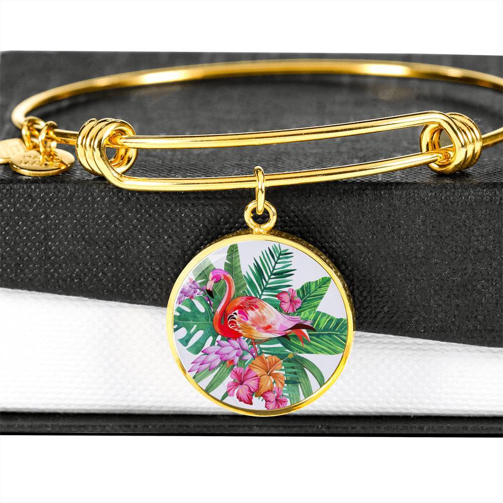 Tropical Flamingo Bangle Bracelet