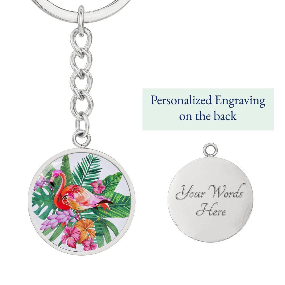 Tropical Flamingo Beachy Keychain