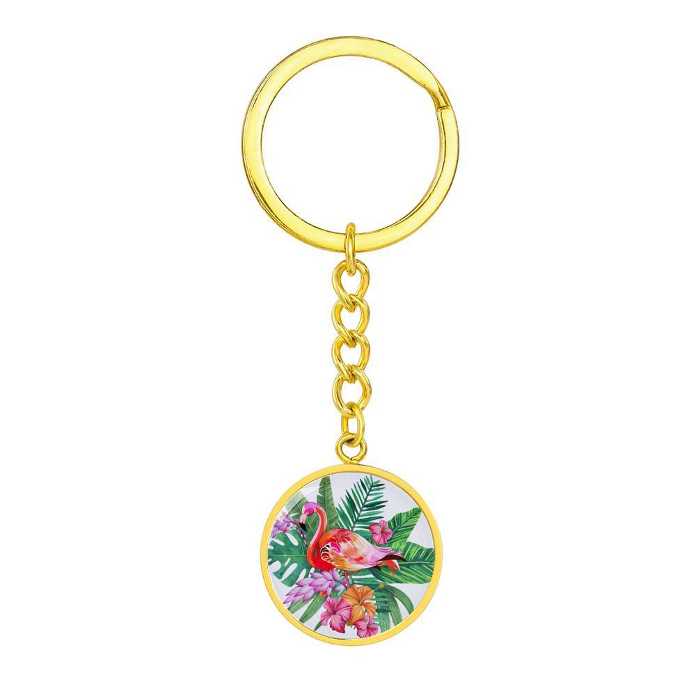 Tropical Flamingo Beachy Keychain