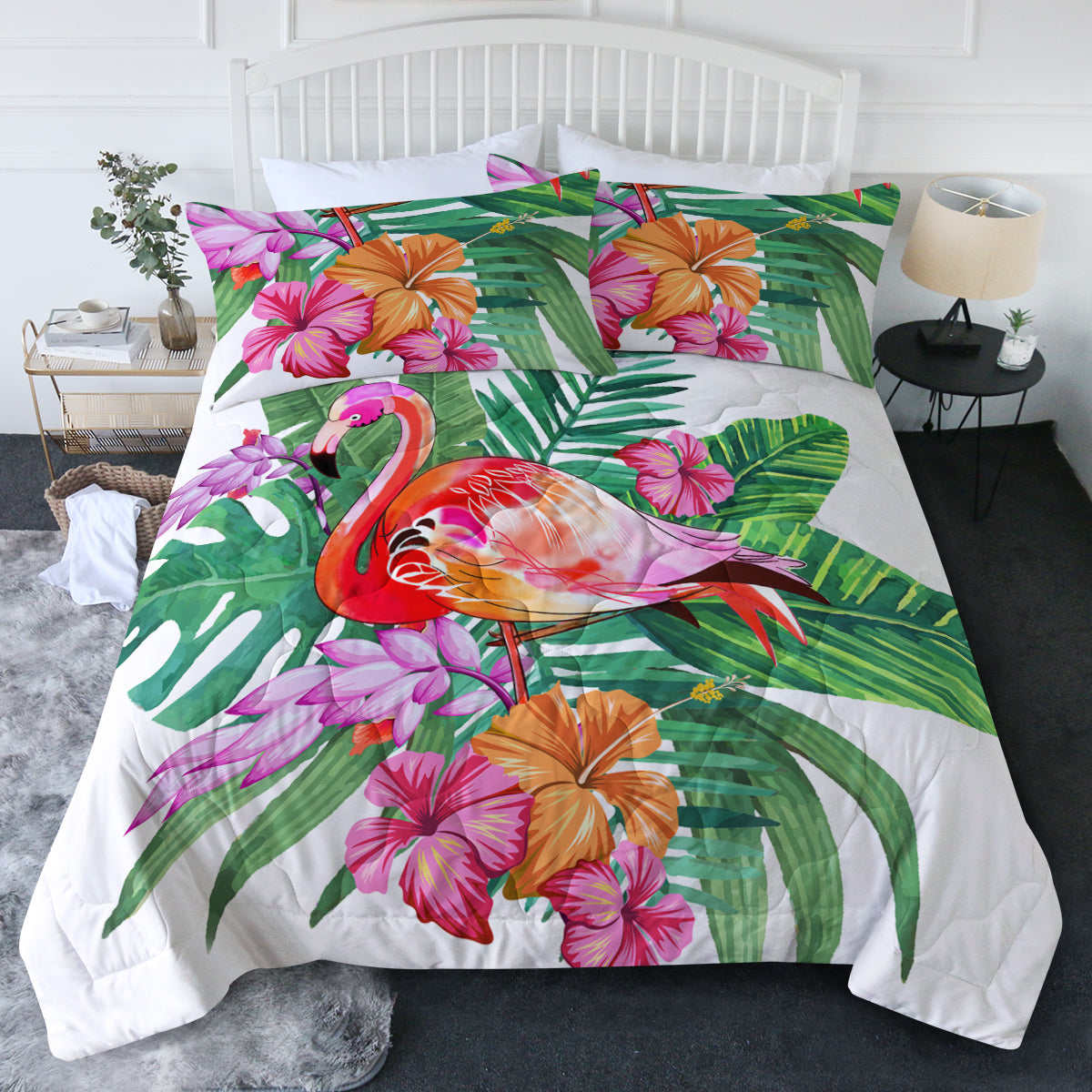 Tropical Flamingo Comforter Set