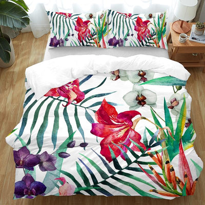Tropical Floral Duvet Cover Set