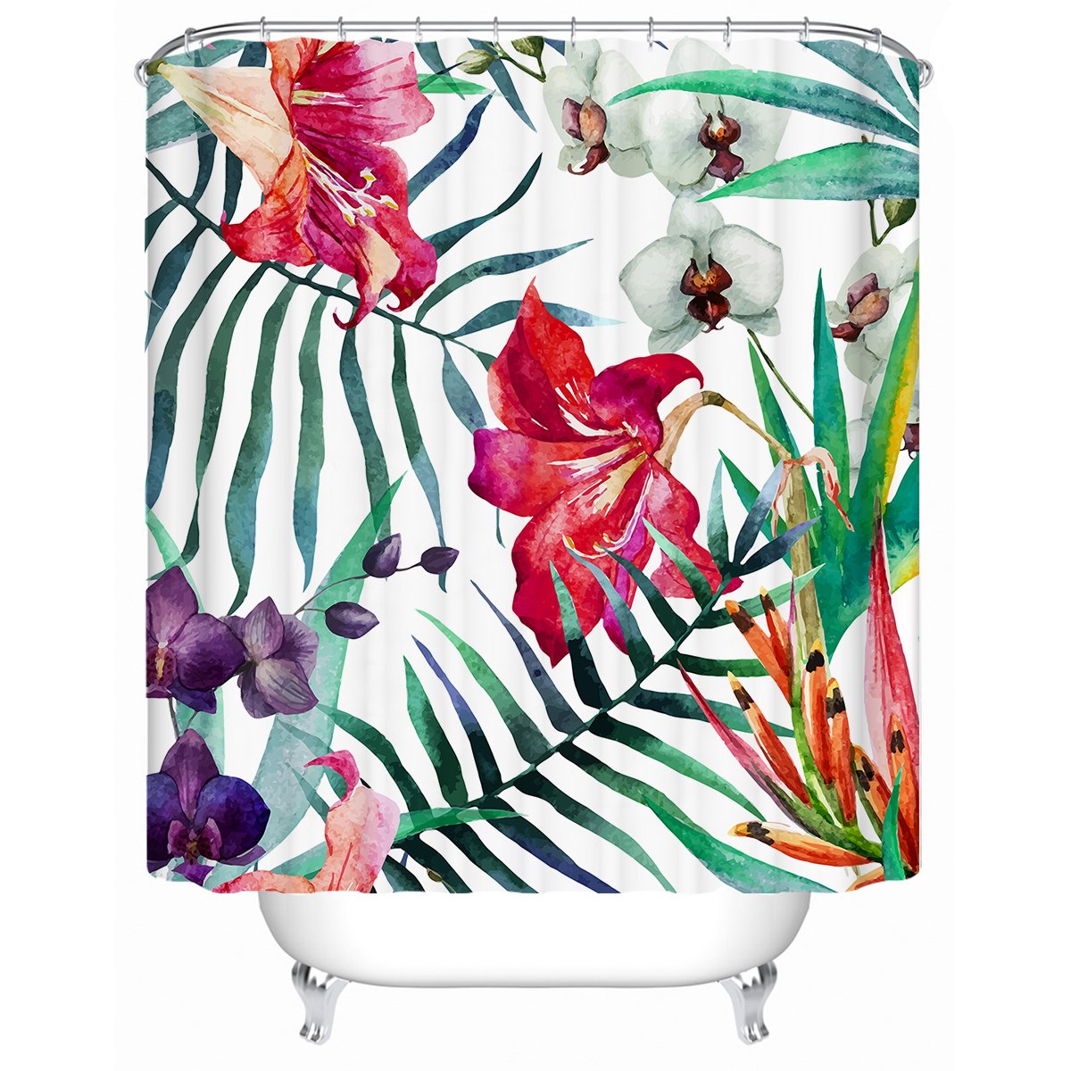 Tropical Floral Shower Curtain