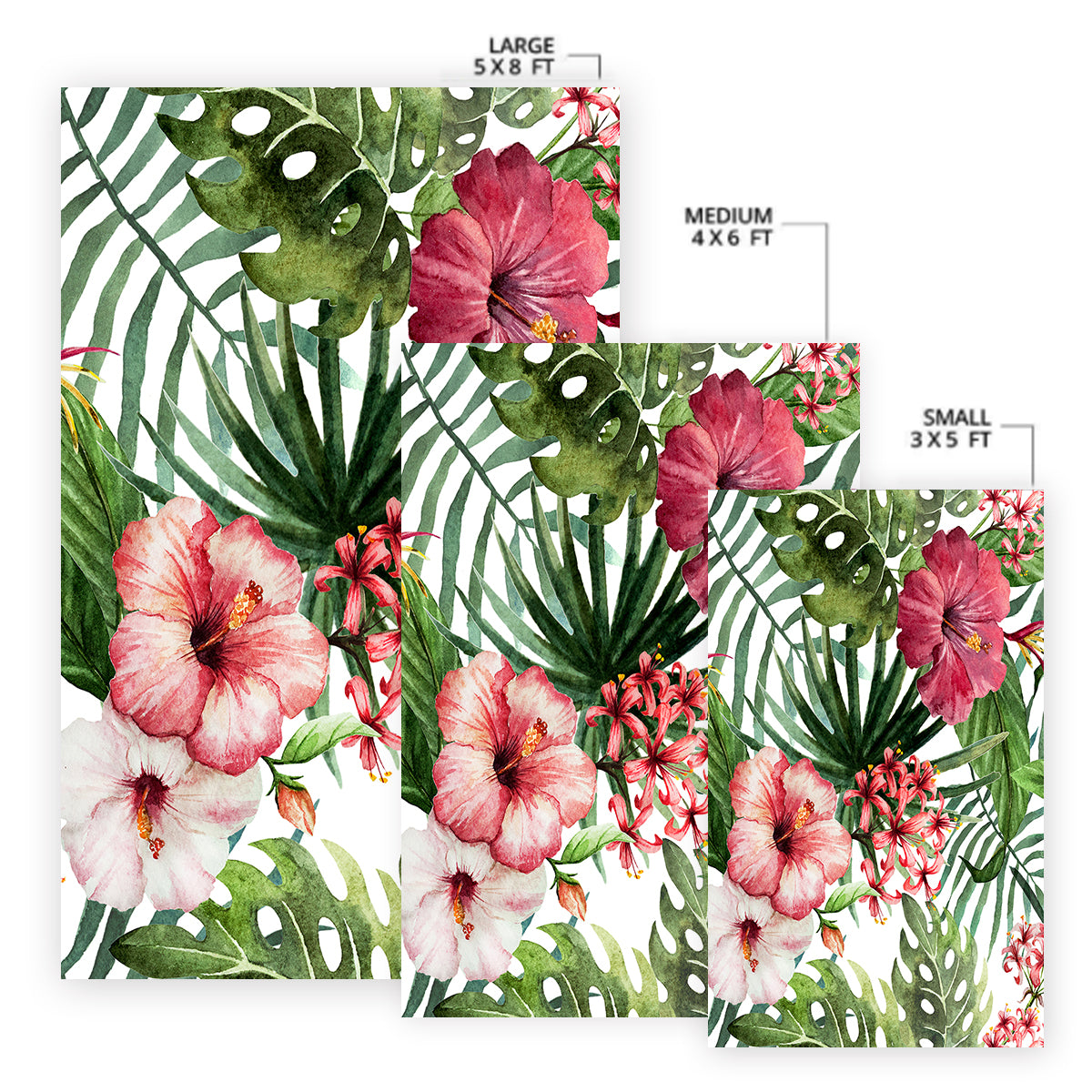 Tropical Hibiscus Area Rug