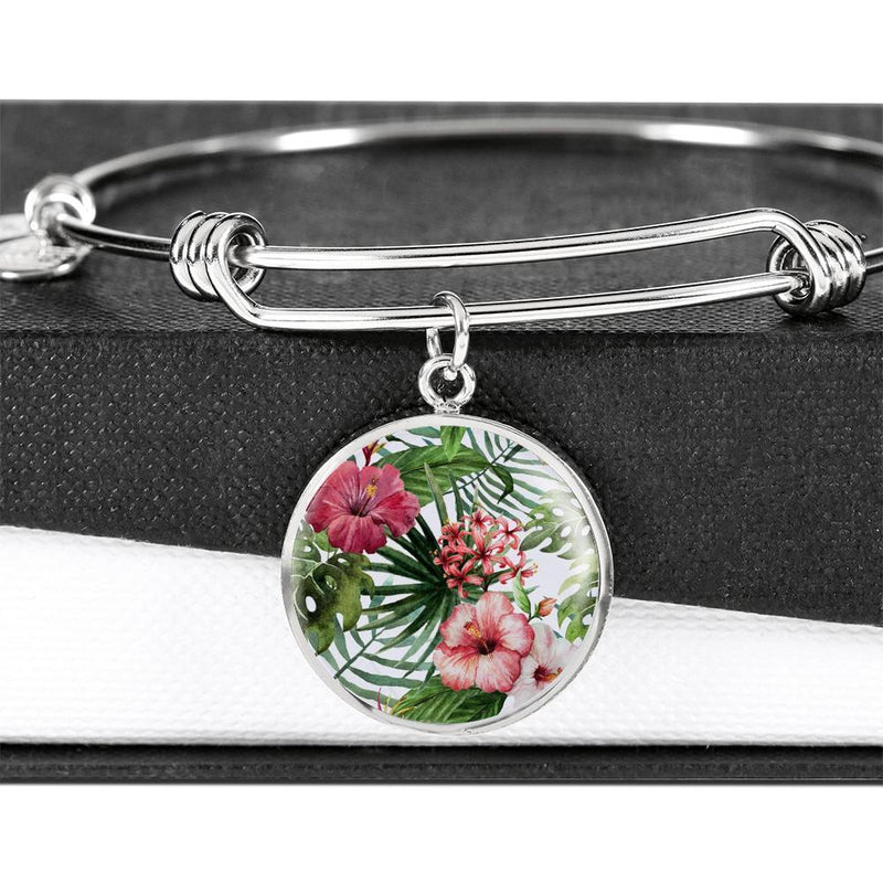 Tropical Hibiscus Bangle Bracelet