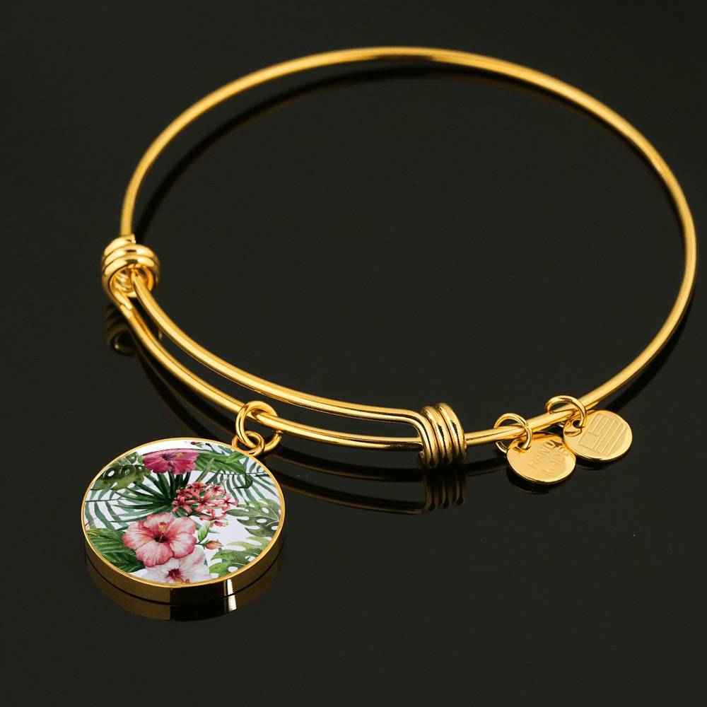 Tropical Hibiscus Bangle Bracelet