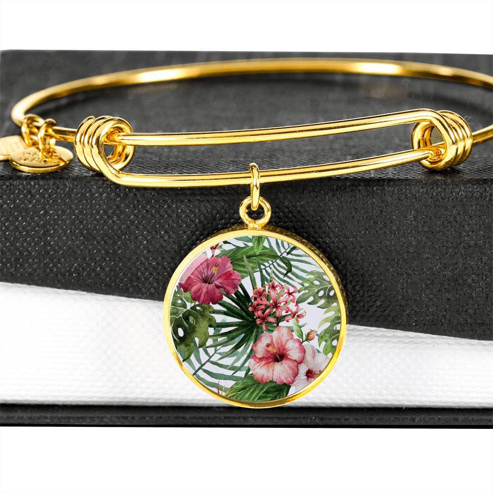 Tropical Hibiscus Bangle Bracelet