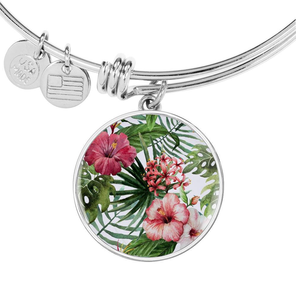 Tropical Hibiscus Bangle Bracelet