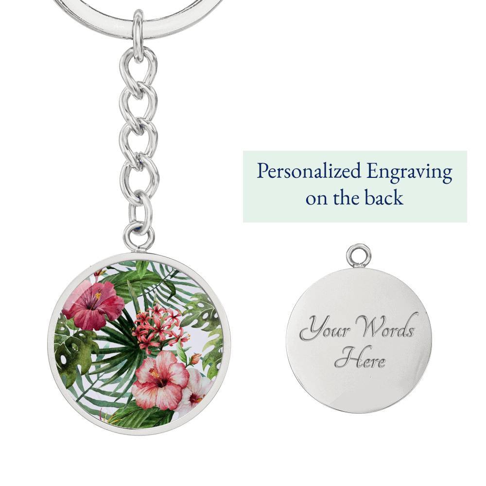 Tropical Hibiscus Beachy Keychain