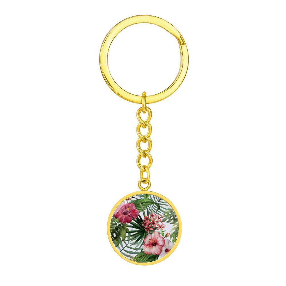 Tropical Hibiscus Beachy Keychain