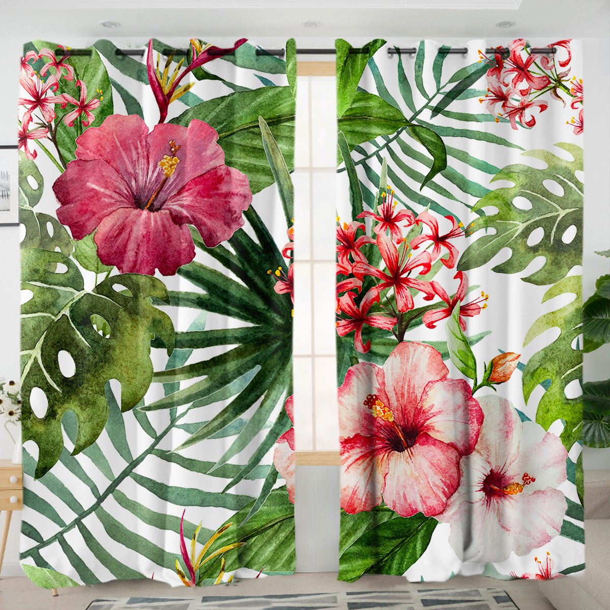 Tropical Hibiscus Curtains