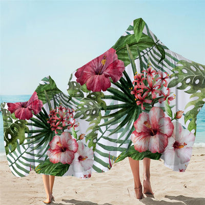 Tropical Hibiscus Hooded Towel