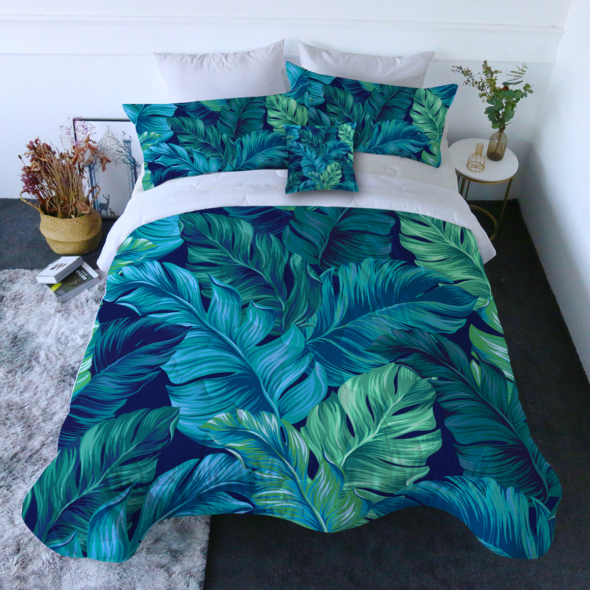 Tropical Lush Comforter with Shams and Pillow Cover