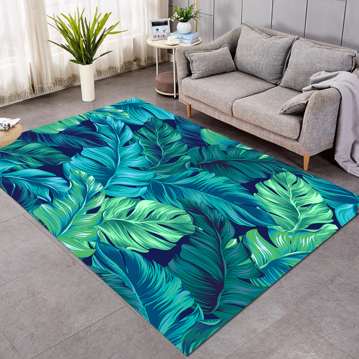 Tropical Leaves Area Rug