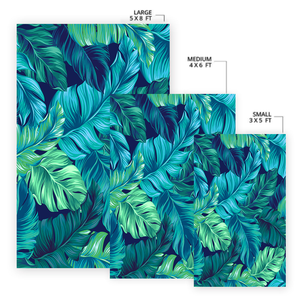Tropical Leaves Area Rug