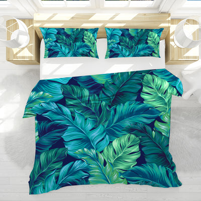 Tropical Leaves Reversible Bedcover Set