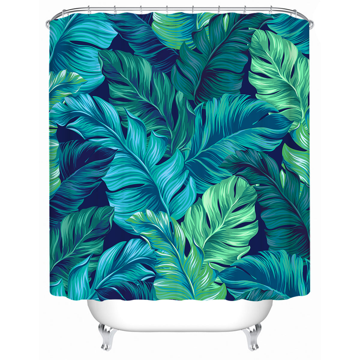 Tropical Leaves Shower Curtain