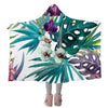 Tropical Orchids Cozy Hooded Blanket