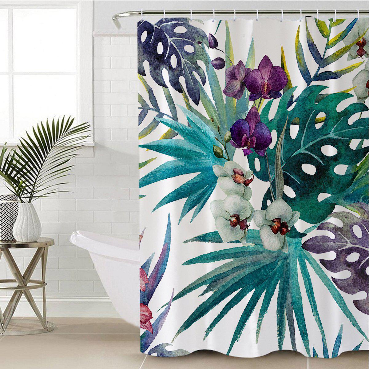Tropical Orchids Shower Curtain