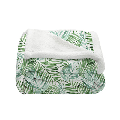 Tropical Palm Leaves Bedspread Blanket