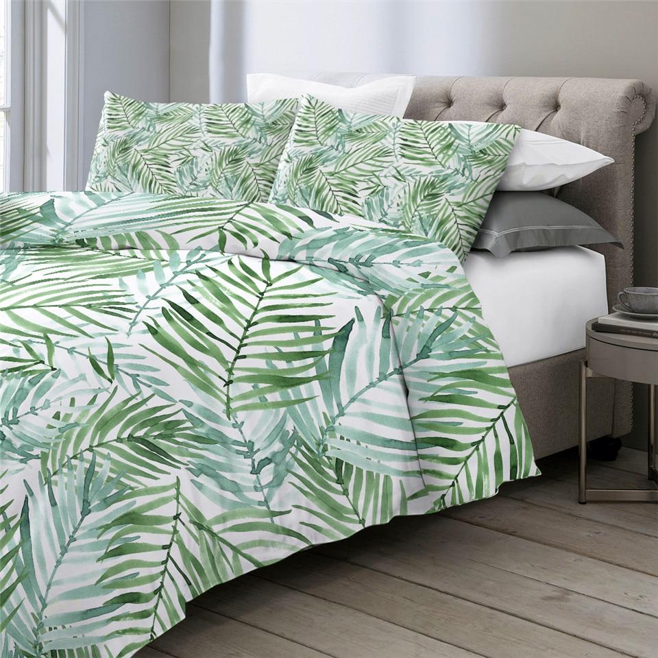 Tropical Palm Leaves Duvet Cover Set