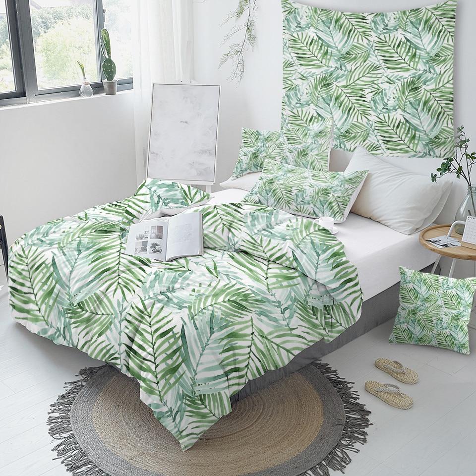 Tropical Palm Leaves Duvet Cover Set