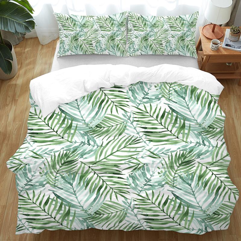 Tropical Palm Leaves Duvet Cover Set