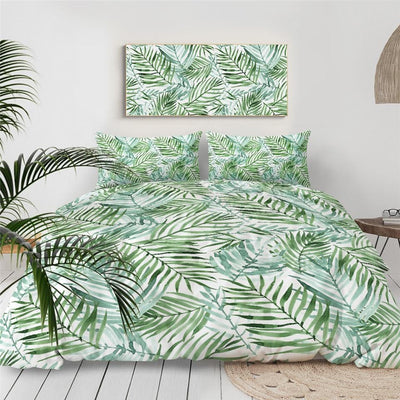 Tropical Palm Leaves Duvet Cover Set