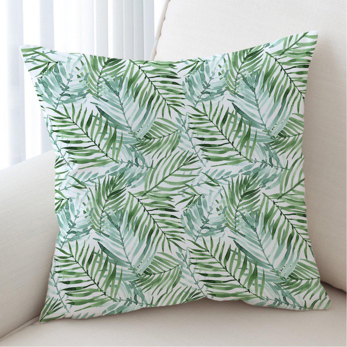 Tropical Palm Leaves Pillow Cover