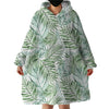 Tropical Palm Leaves Wearable Blanket Hoodie
