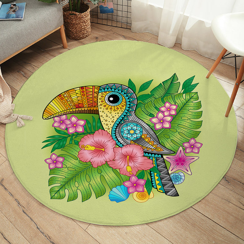 Toucan Delight Round Area Rug