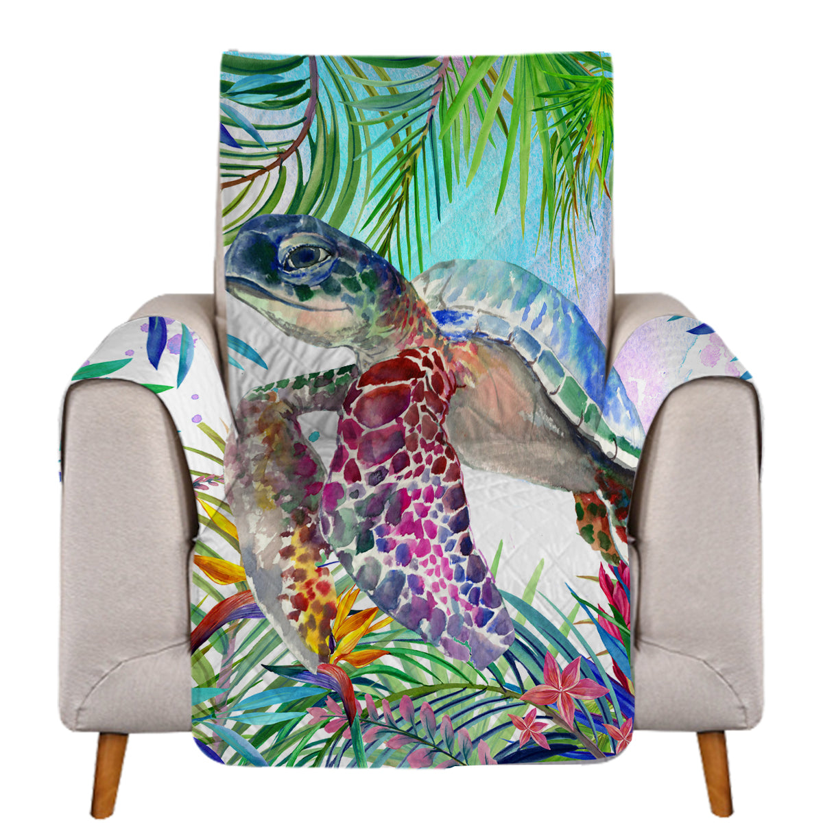 Tropical Sea Turtle Sofa Cover