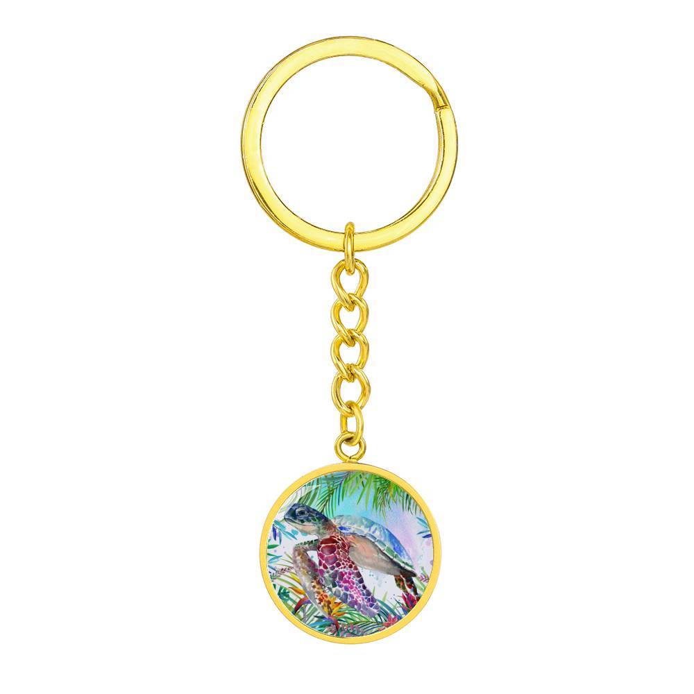 Tropical Sea Turtle Beachy Keychain