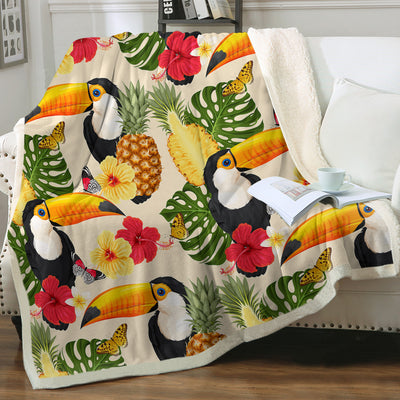 Tropical Toucan Soft Sherpa Blanket