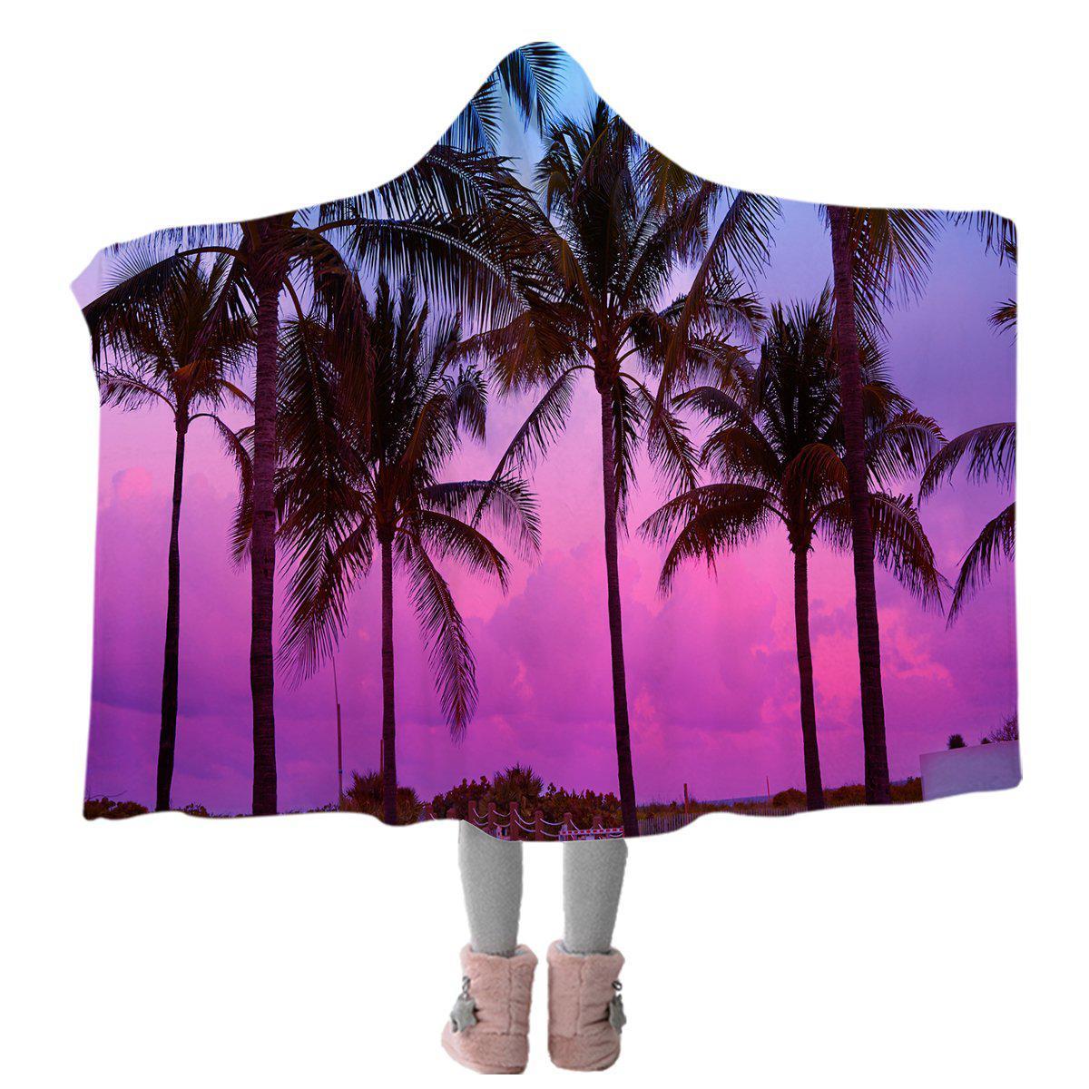 Tropical Skies Cozy Hooded Blanket