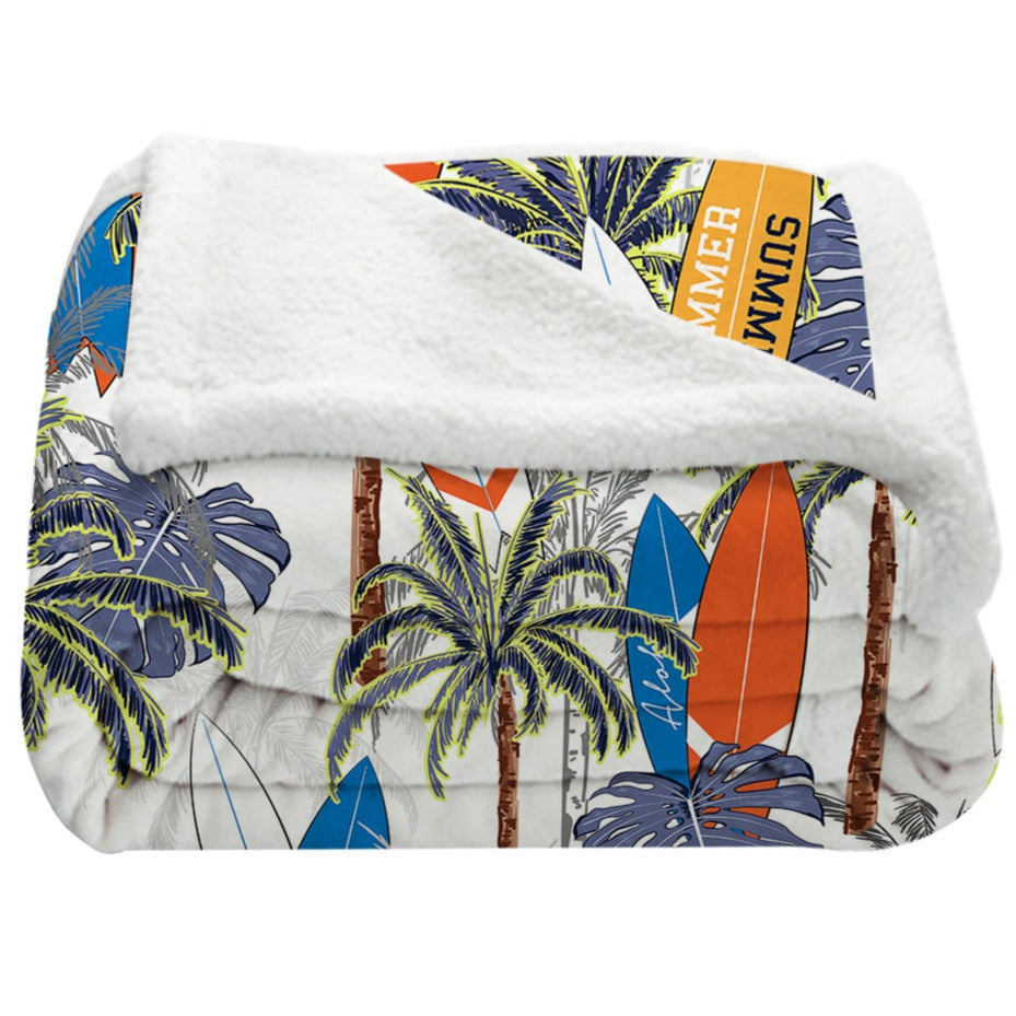 Tropical Surfer Bedspread Blanket